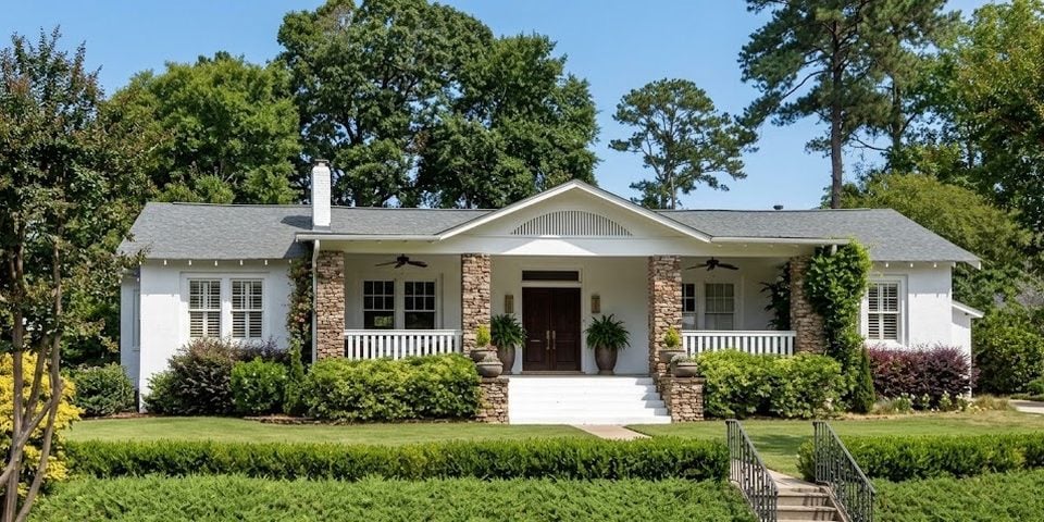 Before: the existing one-story home