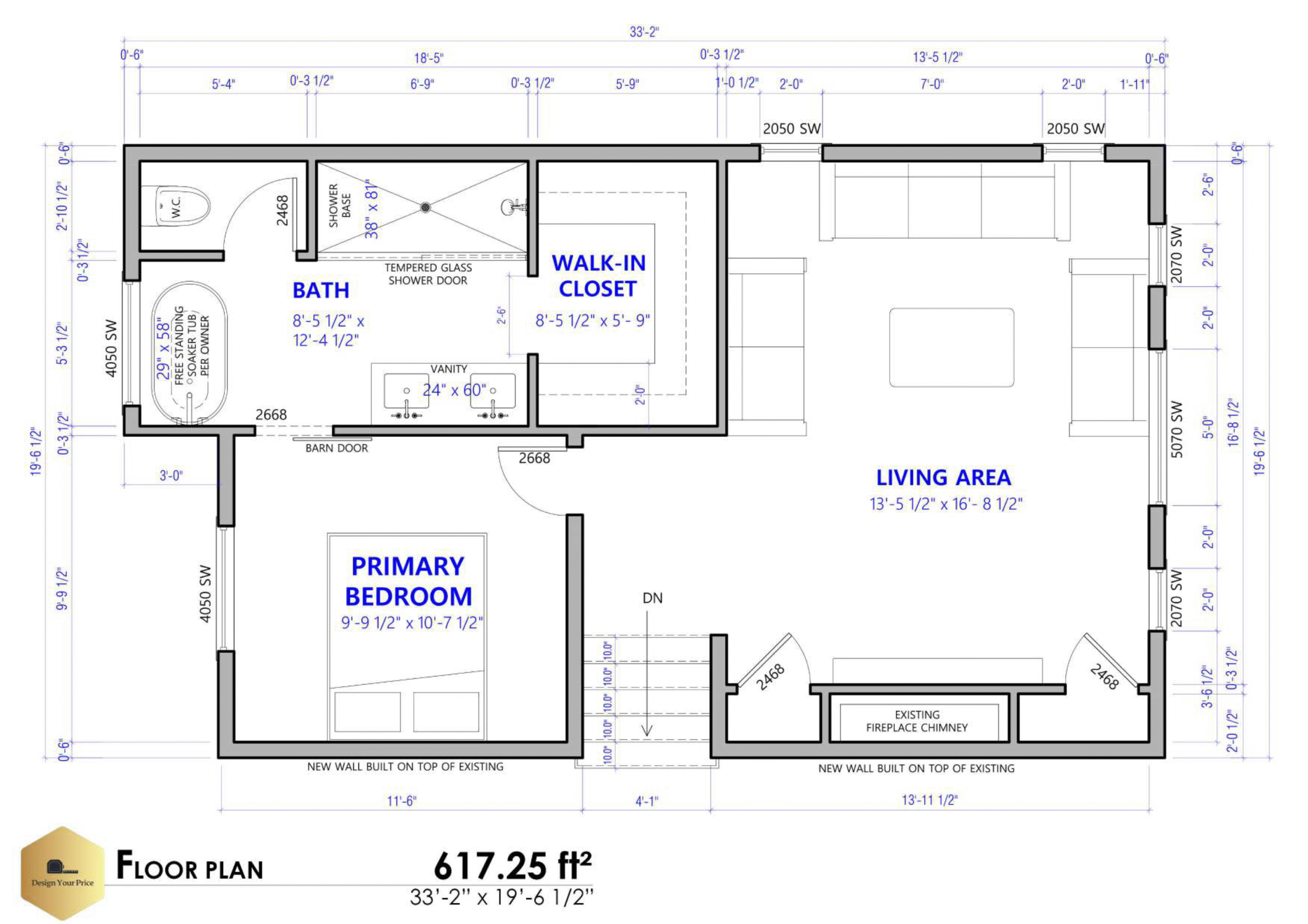 Split Level 1 bedroom 1 bathroom